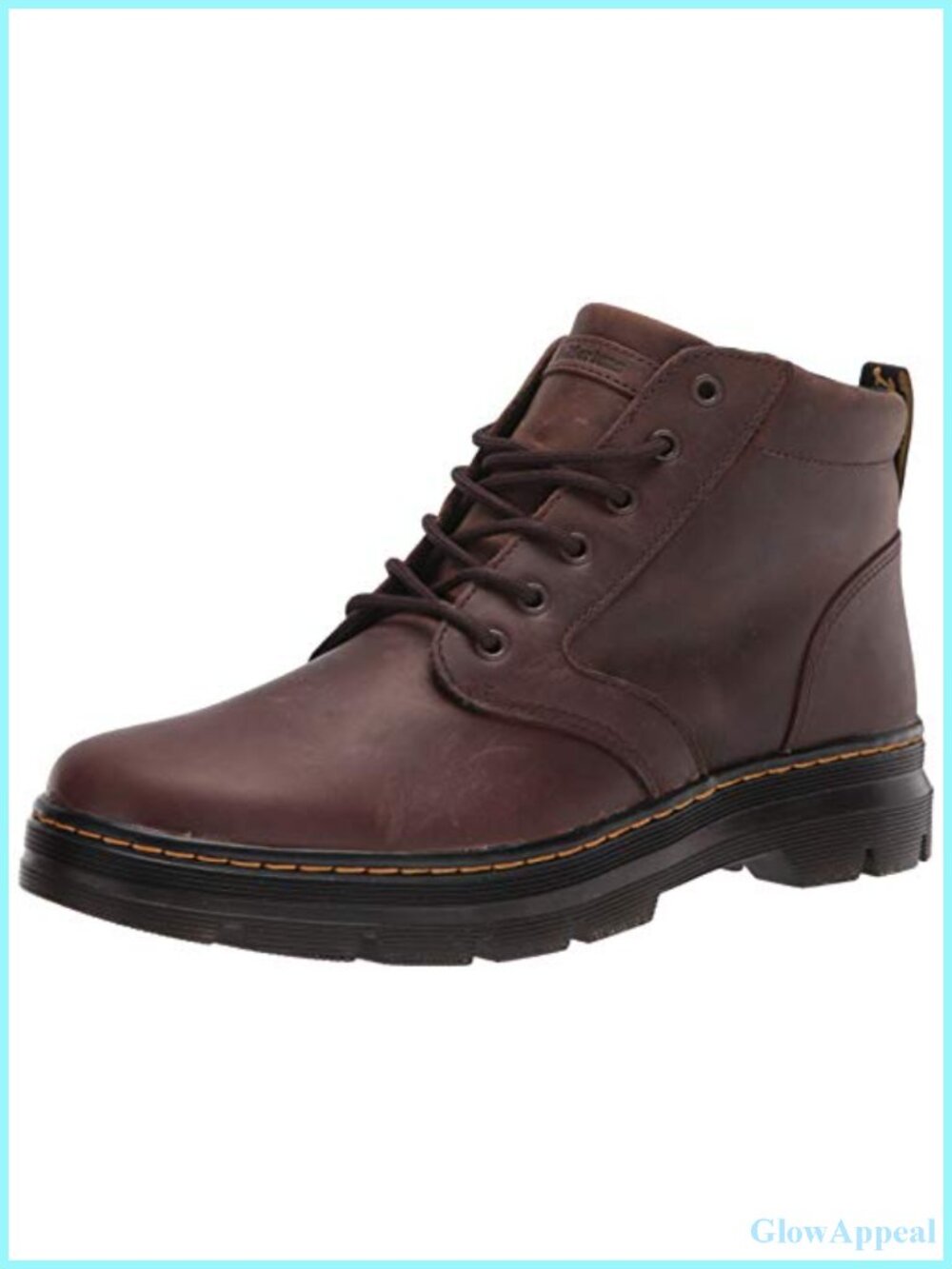 Leather Chukka Ankle Boots Lace-Up Work Boots Round Toe